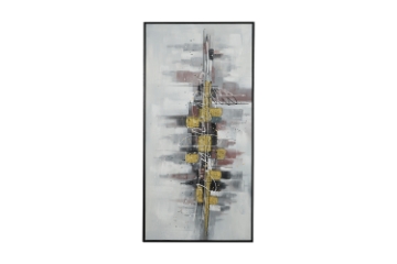 Picture of H83 27.5"x55" Black Frame Hand Oil Painting Canvas Wall Art 