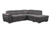 Picture of CAPRI Pull-Out Sectional Sofa Bed with Storage Ottoman and USB Port (Grey)