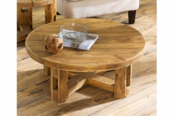 Picture of HOMER 100% Reclaimed Pine Wood D35.5" Round Coffee Table