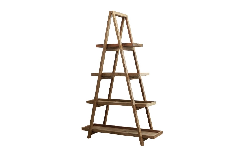 Picture of ELMORE 100% Reclaimed Pine Wood Scandi 4-Tier Triangular Shelf (72" x 47")