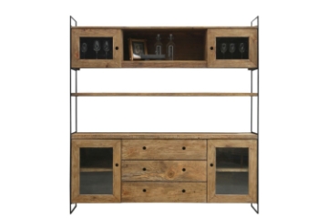 Picture of ELMORE Reclaimed Pine Wood Cabinet Shelf/Display Cabinet (74.8" x 70.8")