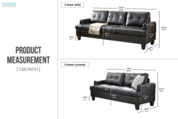 Picture of KNOLLWOOD Air Leather Sofa Range (Black)