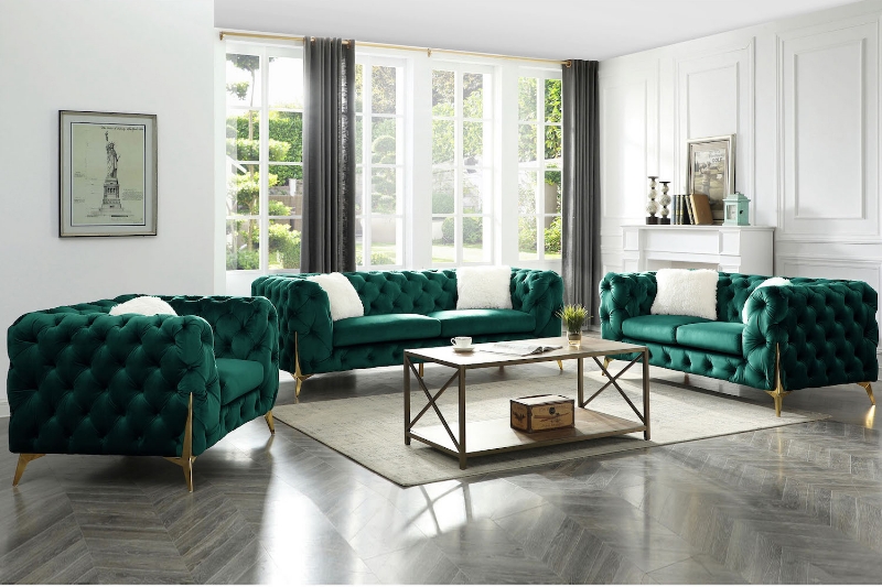 Picture of VIGO Chesterfield Tufted Velvet Fabric Sofa Range (Green)