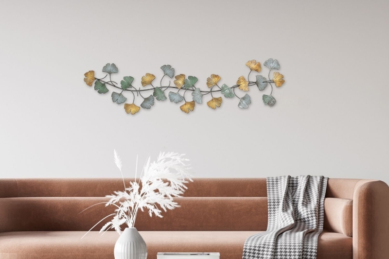 Picture of GINKGO Leaves Metal Wall Art (37.5" x 10")