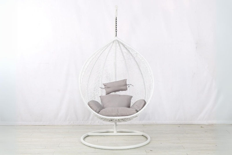 Picture of ALBURY Rattan Outdoor Hanging Egg Chair (White) 