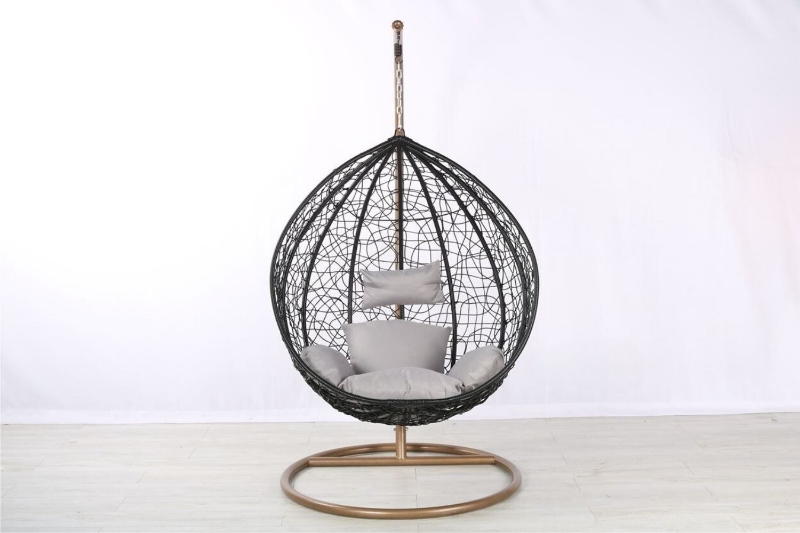 Picture of ALBURY Rattan Outdoor Hanging Egg Chair (Black)