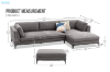 Picture of AMELIE Fabric Sectional Sofa with Ottoman (Dark Grey)