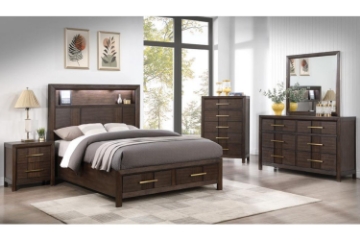 Picture of HOPKINS 4PC/5PC/6PC Bedroom Combo Set in Queen/Eastern King Size