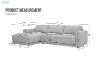 Picture of HUGO Feather-Filled Fabric Sectional Sofa *Dust, Water & Oil Resistant  (Light Grey)