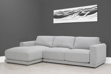 Picture of HUGO Feather-Filled Fabric Sectional Sofa *Dust, Water & Oil Resistant  (Light Grey)