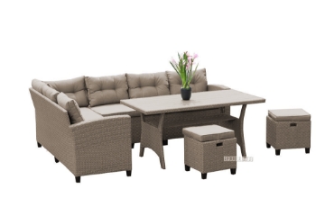 Picture of ALBANY Wicker Sectional Dining Outdoor Sofa Set