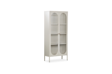 Picture of STARK Steel Frame 2-Arched Door Accent Glass Display Cabinet (Cream)