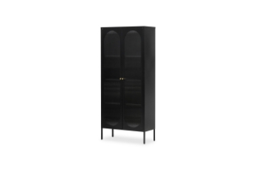 Picture of STARK Steel Frame 2-Arched Door Accent Glass Display Cabinet (Black)