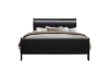 Picture of LOUIS Hevea Wood Bed Frame with LED Lighting Headboard in Eastern King Size (Black)