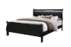 Picture of LOUIS Hevea Wood Bed Frame with LED Lighting Headboard in Eastern King Size (Black)