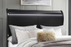 Picture of LOUIS Hevea Wood Bed Frame with LED Lighting Headboard in Eastern King Size (Black)