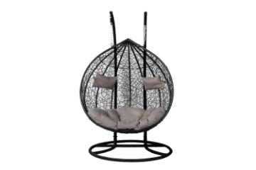 Picture of MALAM Outdoor Double Seat Rattan Hanging Egg Chair (Black)