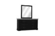 Picture of LOUIS 6-Drawer Hevea Wood Dresser and Mirror with LED Lighting (Black)