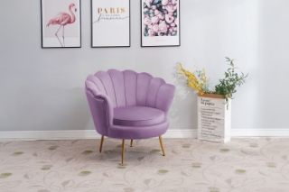 Picture of EVELYN Curved Flared Armchair - Violet