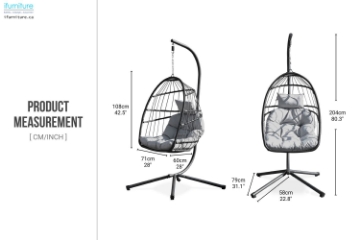 Picture of RONY Folding Hanging Chair with Grey Cushion