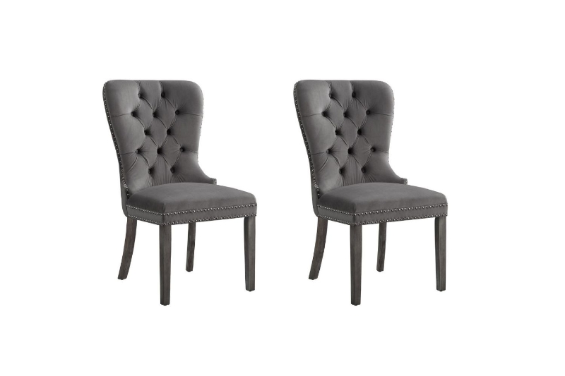 Picture of ERICA Button-Tufted Velvet Dining Chair (Gray) - 2PC in 1 Carton