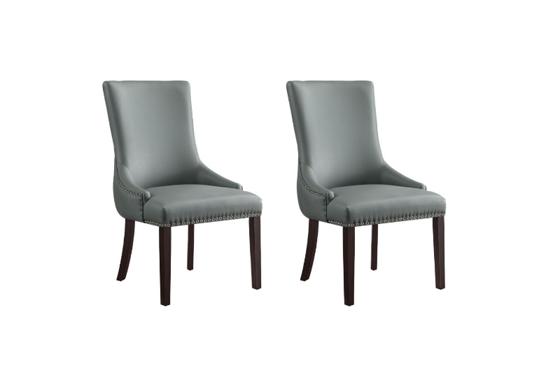 Picture of MODWAY Button Tufted PU Leather Dining Chair (Light Gray) - 2PC in 1 Carton