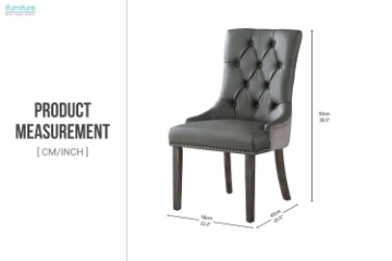 Picture of KACELA PU Leather Button-Tufted Dining Chair (Dark Gray)