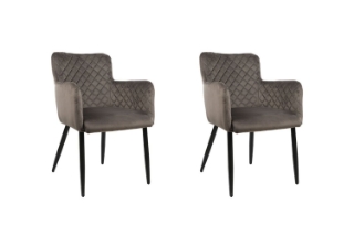 Picture of MILLY Velvet Armchair (Gray) - 【Pack of 2】