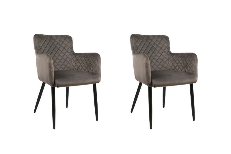 Picture of MILLY Velvet Armchair (Gray) - 【Pack of 2】