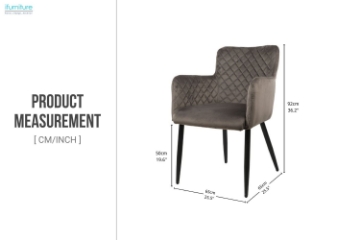 Picture of MILLY Velvet Armchair (Gray)