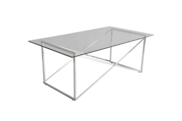 Picture of CROSS 47" Clear Glass Top Coffee Table with Silver Base