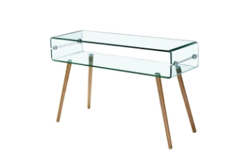 Picture of MURANO 47.2" Box Bent Glass Console Table with Shelf