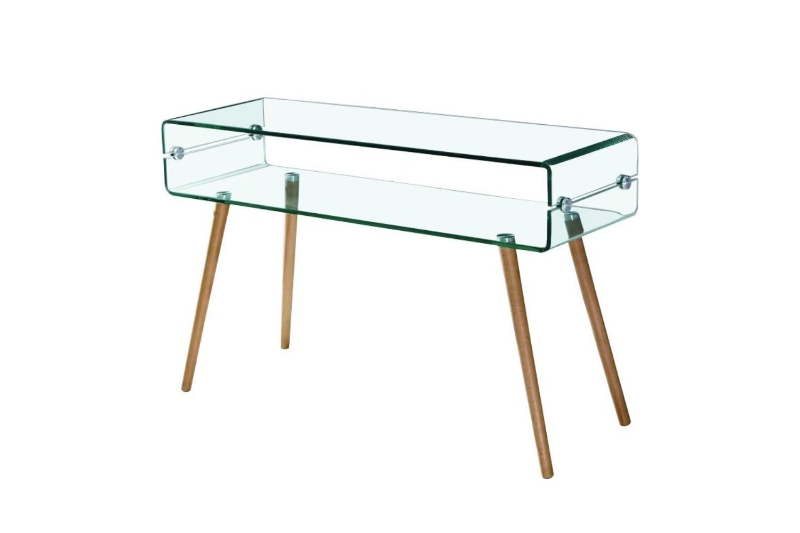 Picture of MURANO 47.2" Box Bent Glass Console Table with Shelf