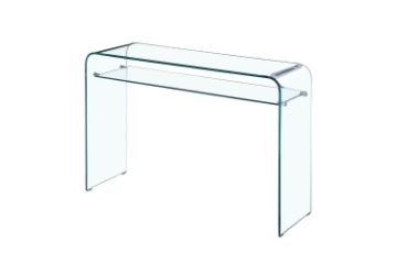 Picture of MURANO 47" Bent Glass Console Table with Shelf 