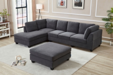 Picture of LIBERTY Premium Sectional Sofa with Ottoman (Dark Grey) 