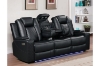 Picture of MONROSE Air Leather Power Reclining Sofa Range (Black) - Loveseat + Sofa Set