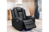 Picture of MONROSE Air Leather Power Reclining Sofa Range (Black) - Loveseat + Sofa Set
