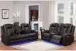 Picture of MONROSE Air Leather Dual Motor Reclining Sofa Range with Bluetooth Speaker + USB Port, Power Socket & Wireless Charging + LED Lighting (Brown)