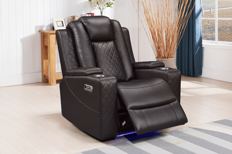 Picture of MONROSE Air Leather Power Reclining Sofa Range (Brown) - Armchair (1R)