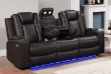 Picture of MONROSE Air Leather Dual Motor Reclining Sofa Range (Brown) - Sofa with Drop-Down Console USB Port, Power Socket & Wireless Charging (3RRC)