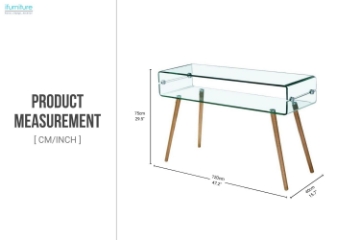 Picture of MURANO 47.2" Box Bent Glass Console Table with Shelf