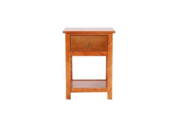 Picture of METRO Solid Pine Wood 1-Drawer Nightstand (Caramel)