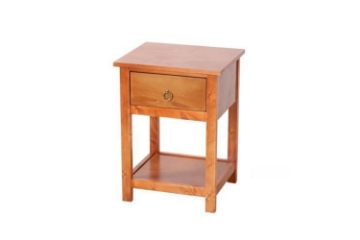 Picture of METRO Solid Pine Wood 1-Drawer Bedside Table (Caramel)