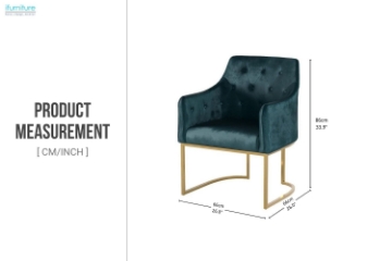 Picture of  CALEB Button-Tufted Velvet Accent Chair with Golden Base