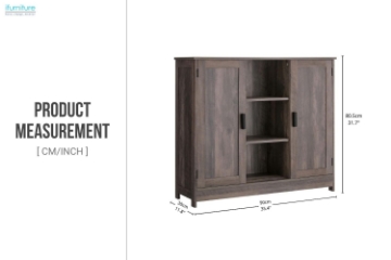 Picture of SIMEON 2-Door Storage Cabinet with Shelves (Oak)