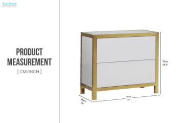 Picture of SKYVIEW 2-Drawer Steel Frame Nightstand (Gold)