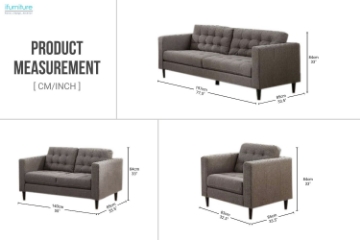 Picture of FRESNO Button-Tufted Fabric Sofa Range