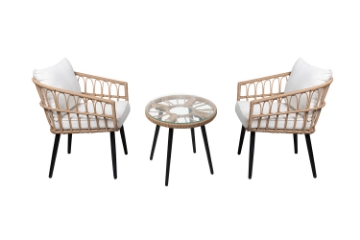 Picture of MOROSO 3PC Aluminum Frame Rattan Outdoor Patio Set with Bistro Table