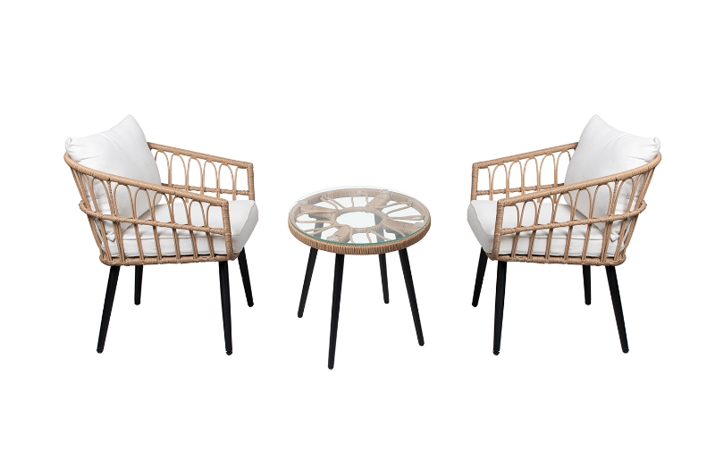 Picture of MOROSO 3PC Aluminum Frame Rattan Outdoor Patio Set with Bistro Table