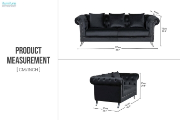 Picture of JOLANDA Fabric Sofa Range (Black)